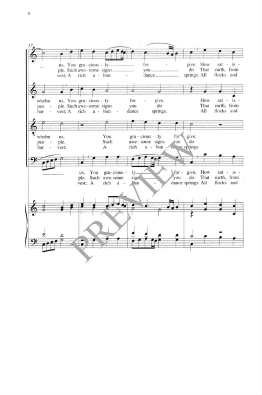 Praise Is Your Right, O God, in Zion 4-Part scores gallery preview page 7