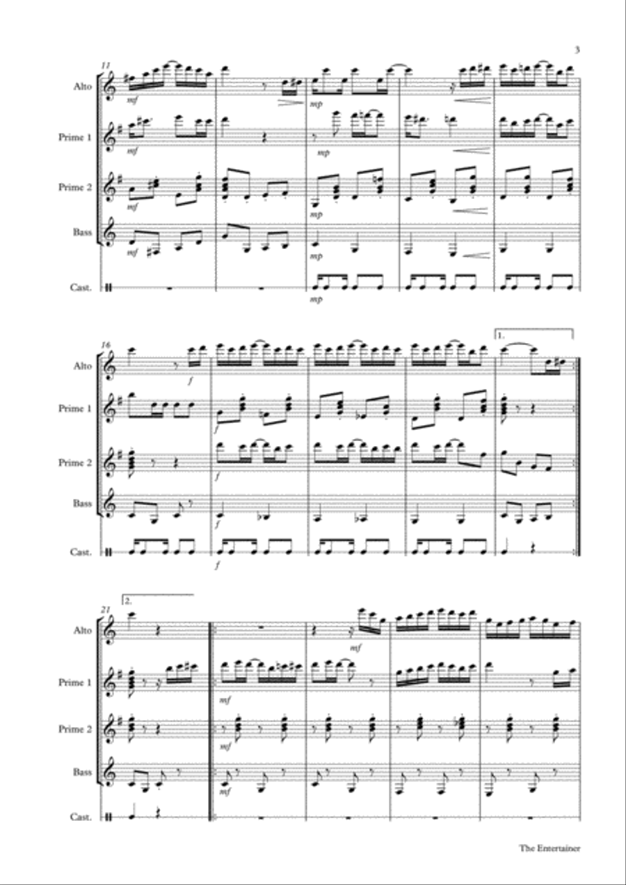 The Entertainer - for Guitar Ensemble Small Ensemble scores gallery preview page 3