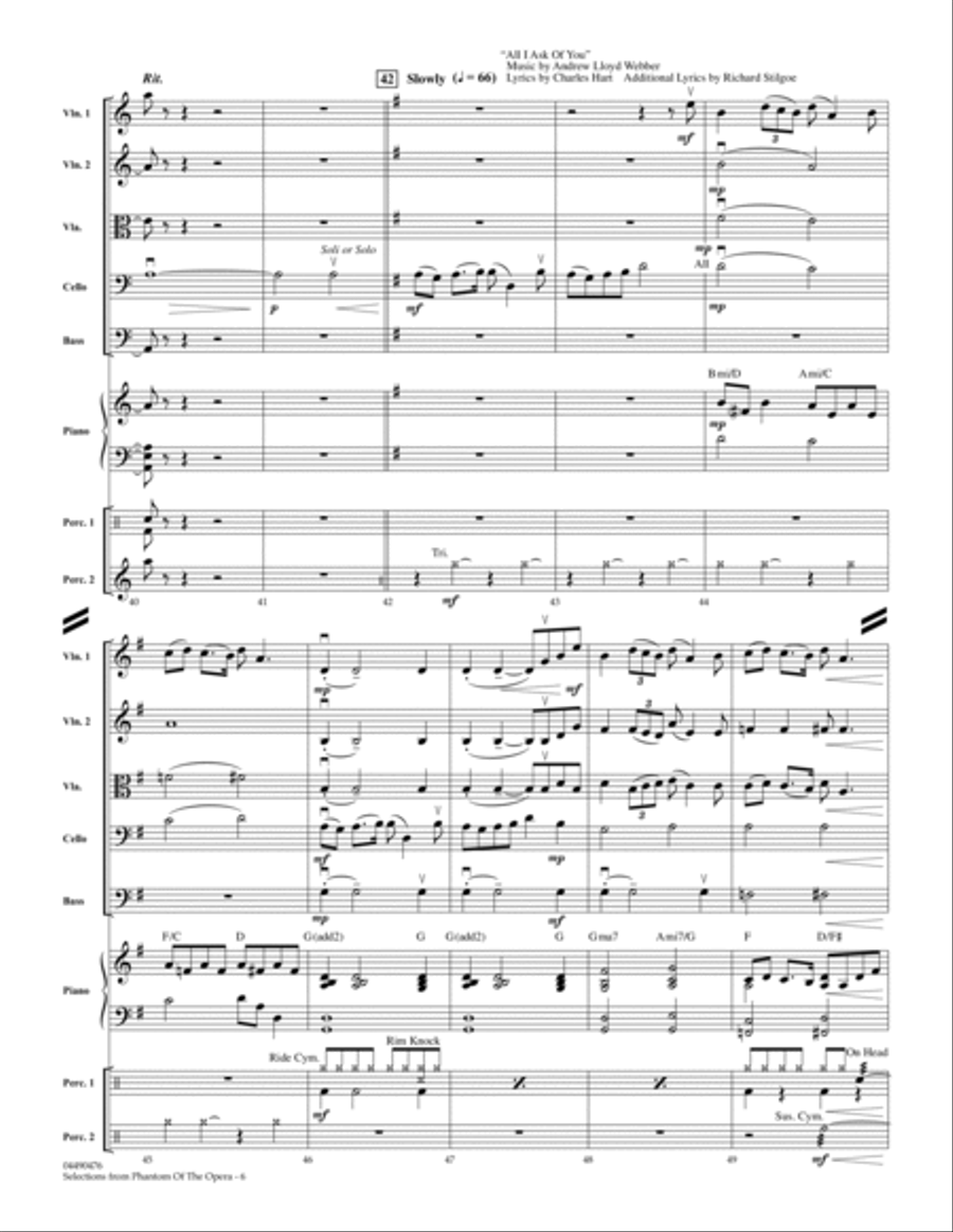 Selections from Phantom Of The Opera - Full Score Orchestra scores gallery preview page 6