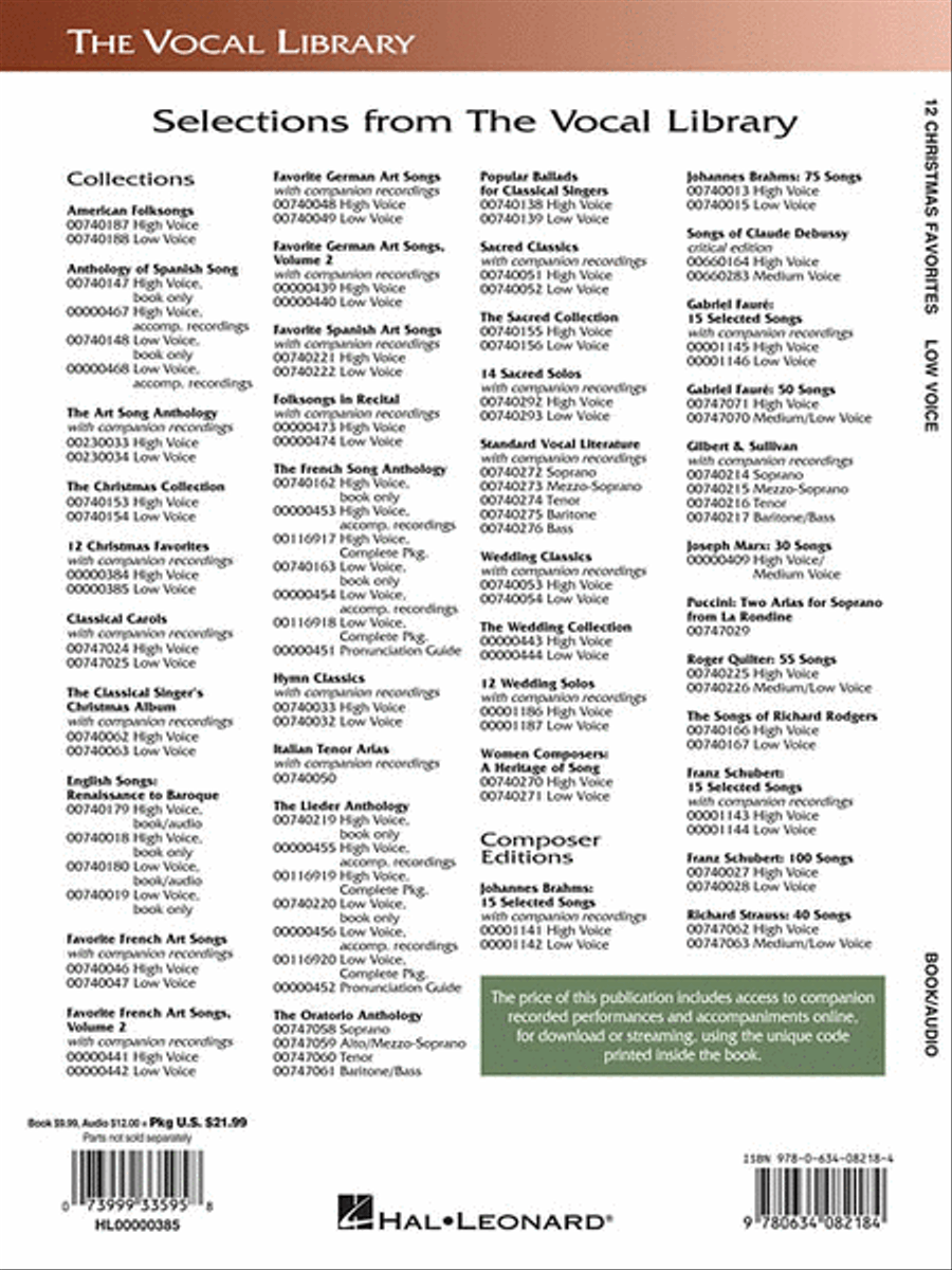 12 Christmas Favorites - Low Voice Low Voice scores gallery preview page 2