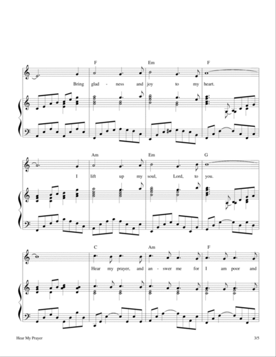 Hear My Prayer (Psalm 86) Piano, Vocal, Guitar scores gallery preview page 3