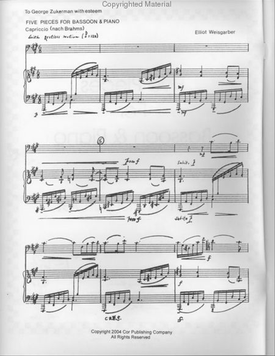 Five Pieces Bassoon Solo scores gallery preview page 2