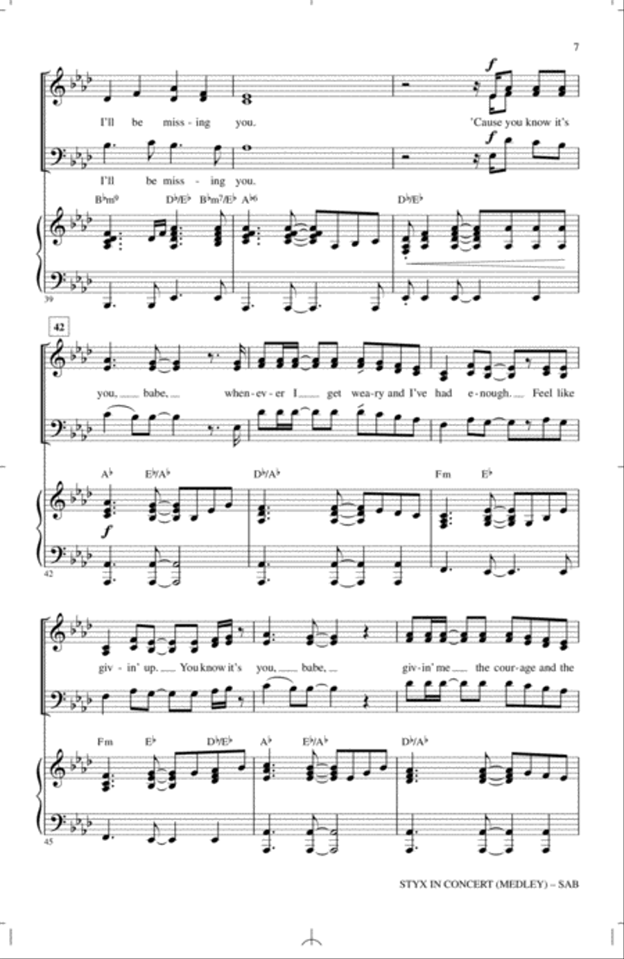 Styx In Concert (Medley) 3-Part scores gallery preview page 6
