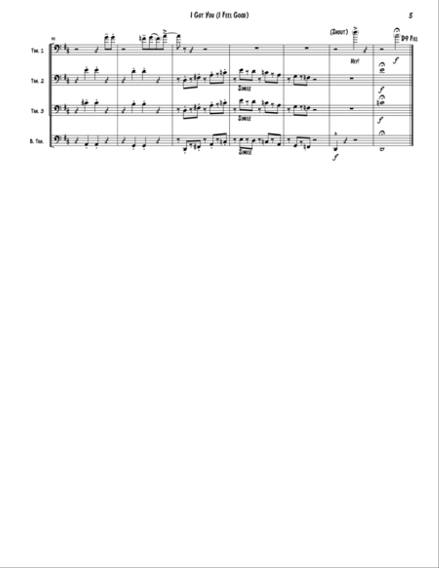 I Got You (i Feel Good) Brass Quartet scores gallery preview page 5