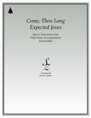 Book cover for Come, Thou Long Expected Jesus (bass C instrument solo)