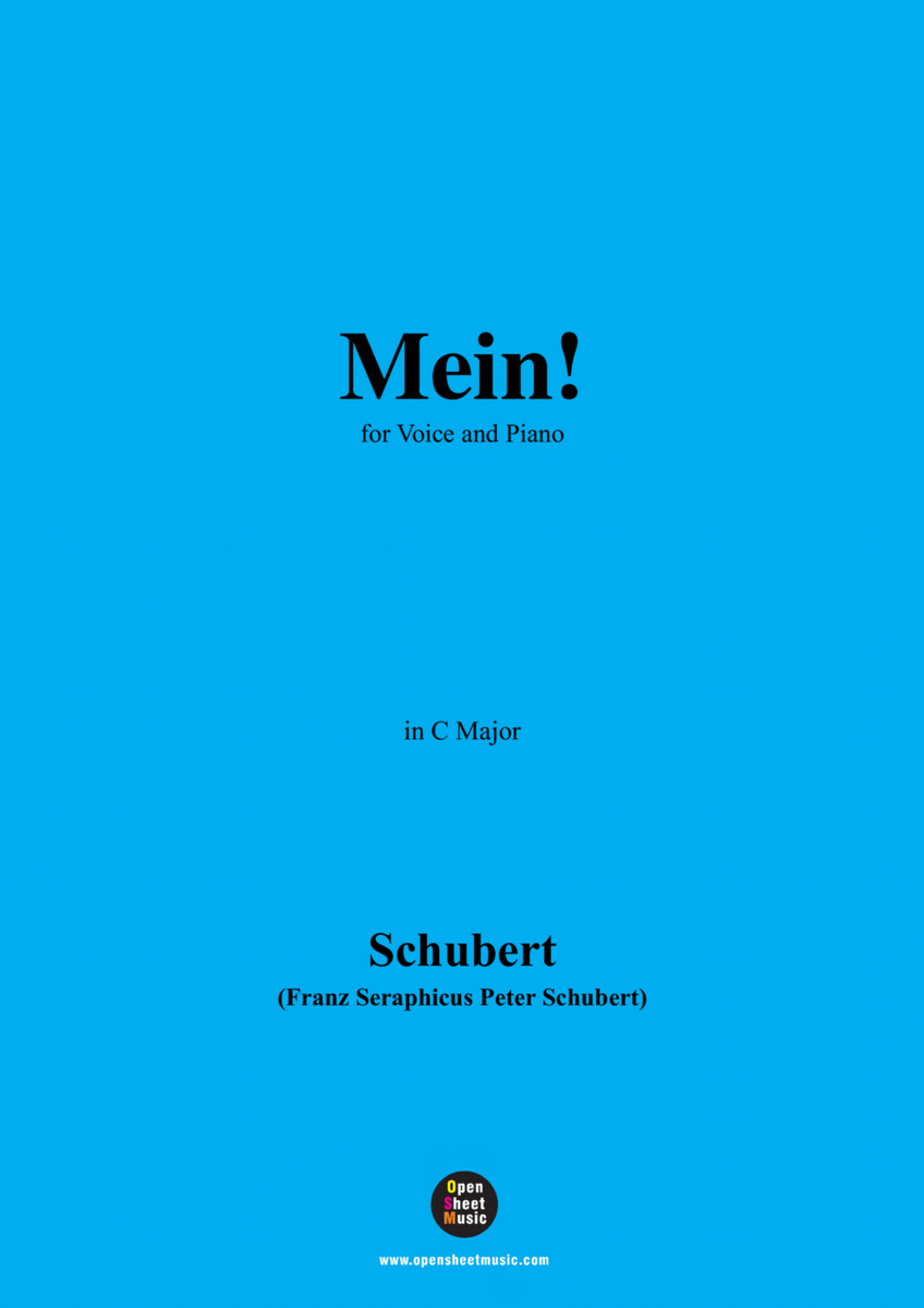 Schubert-Mein,in C Major,Op.25,No.11,for Voice and Piano image number null