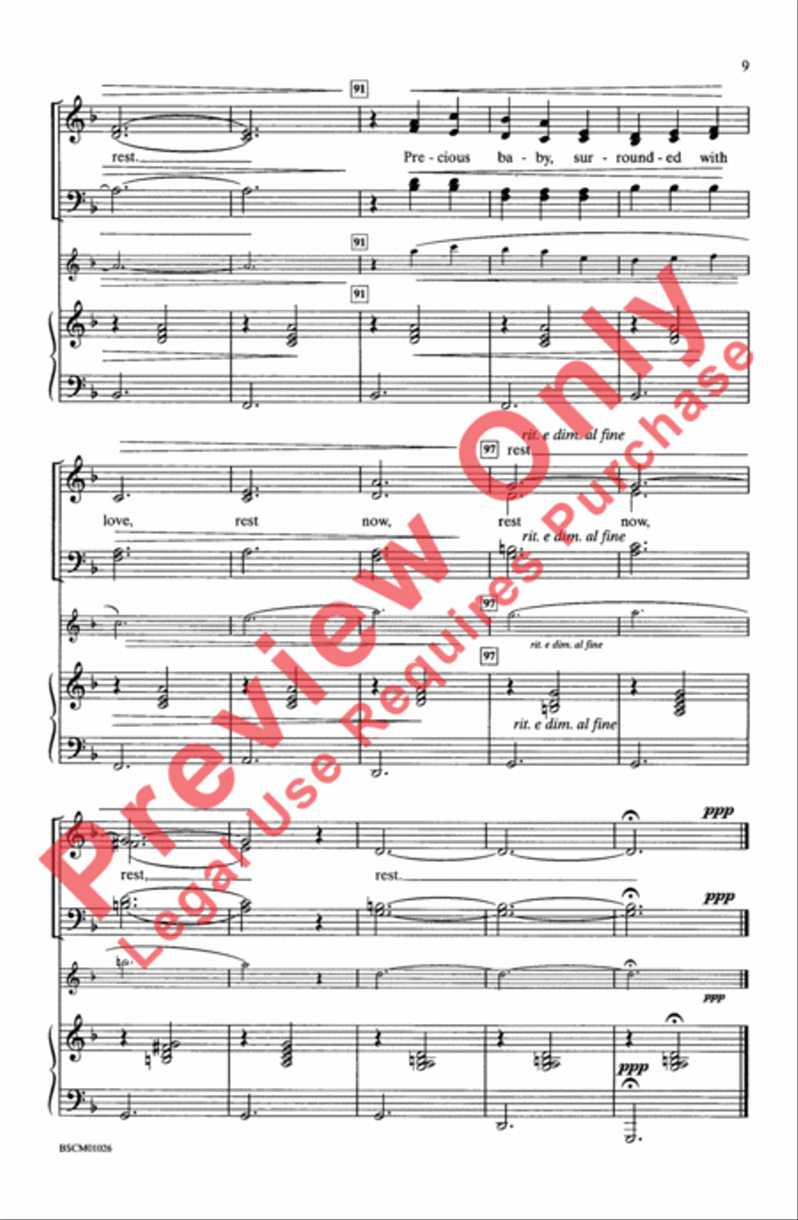 Gymnopedie for Christmas 4-Part scores gallery preview page 8