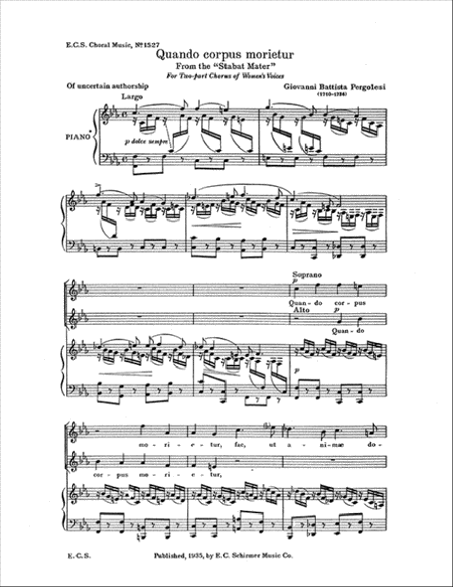 Stabat Mater: Quando corpus morietur SA scores gallery preview page 1