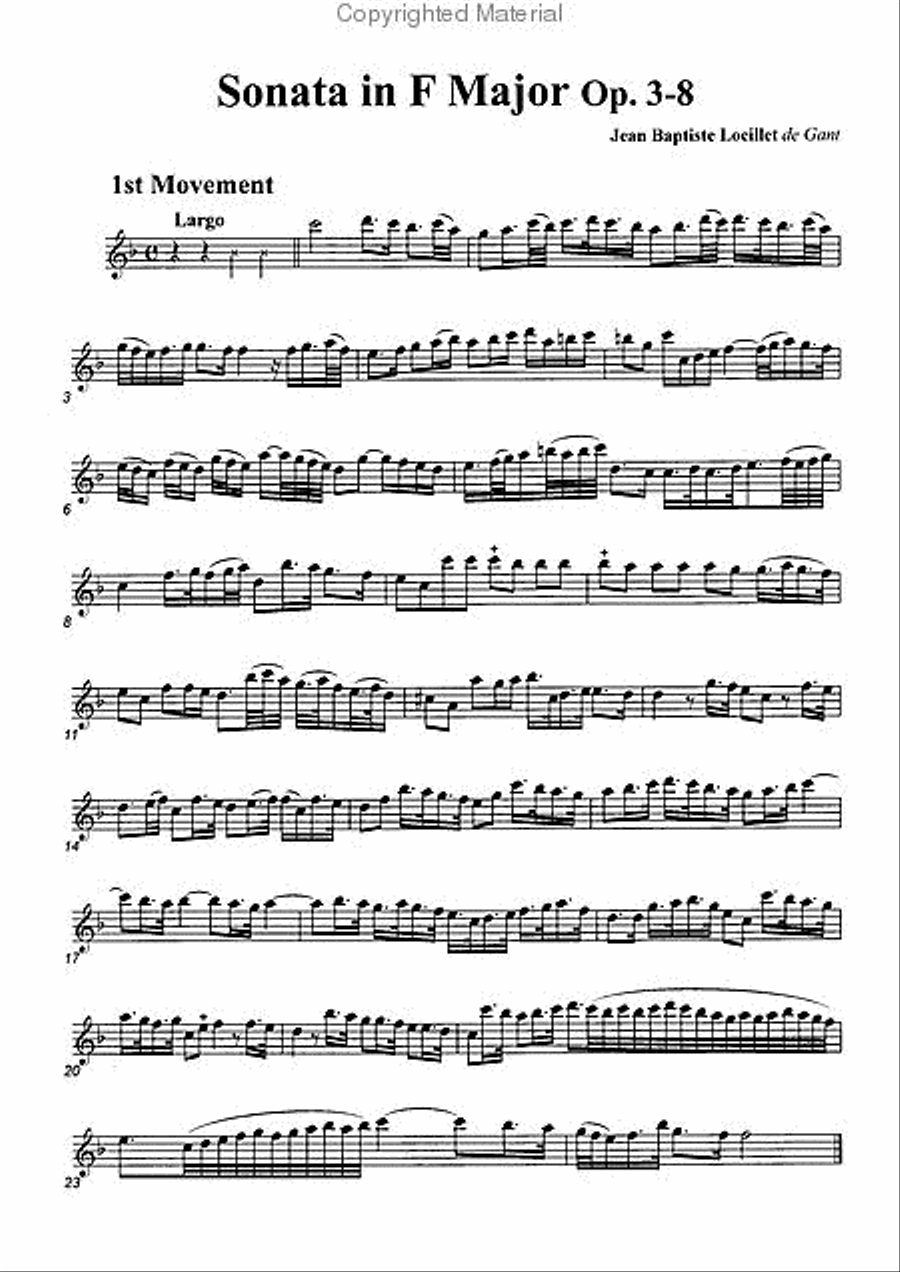 Sonata in F Major, Op. 3-8 Alto Recorder scores gallery preview page 2