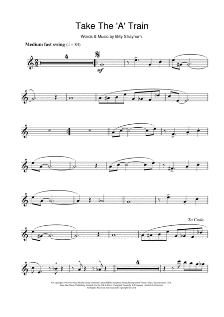 Take The 'A' Train Flute Solo scores gallery preview page 1