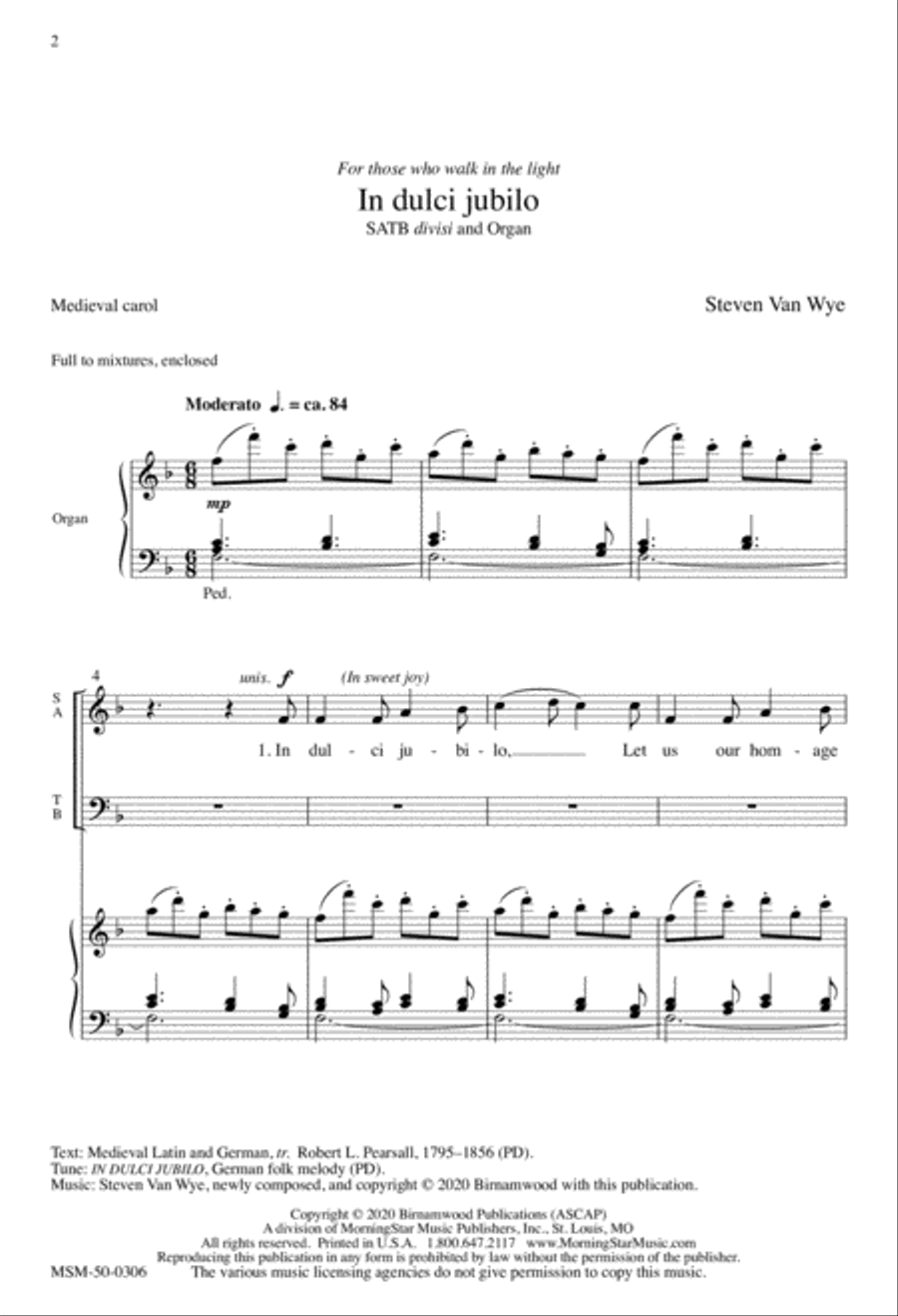In dulci jubilo Divisi scores gallery preview page 1