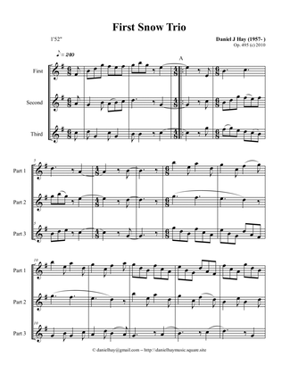 First Snow Trio (Opus 495) Soprano, Alto, Tenor Recorders - Score Only