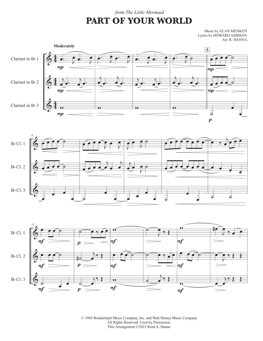 Part Of Your World Woodwind Trio scores gallery preview page 1
