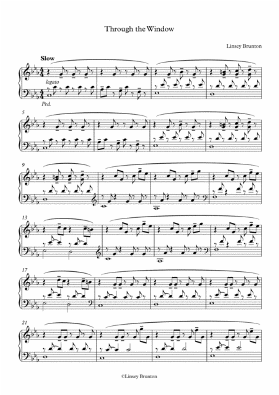 Through the Window Piano Solo scores gallery preview page 1