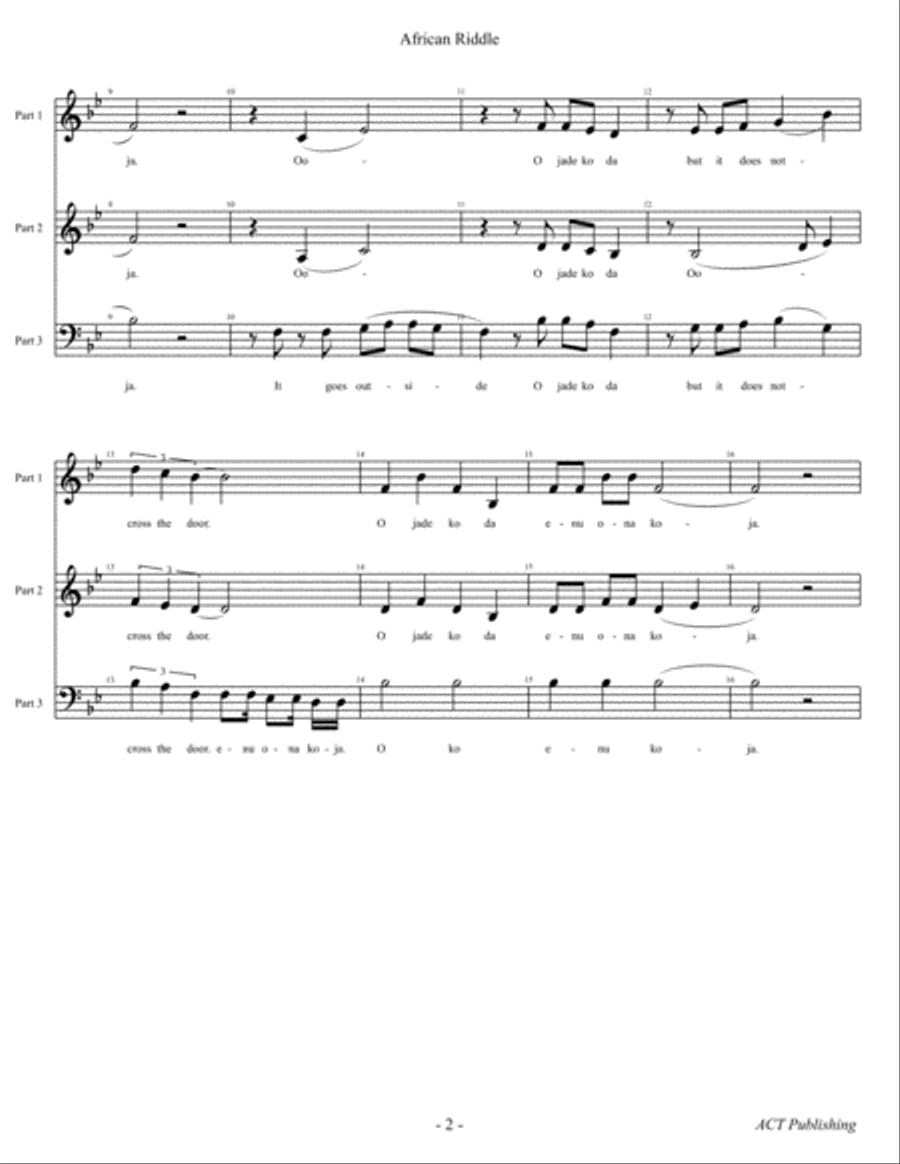 African Riddle 3-Part scores gallery preview page 2