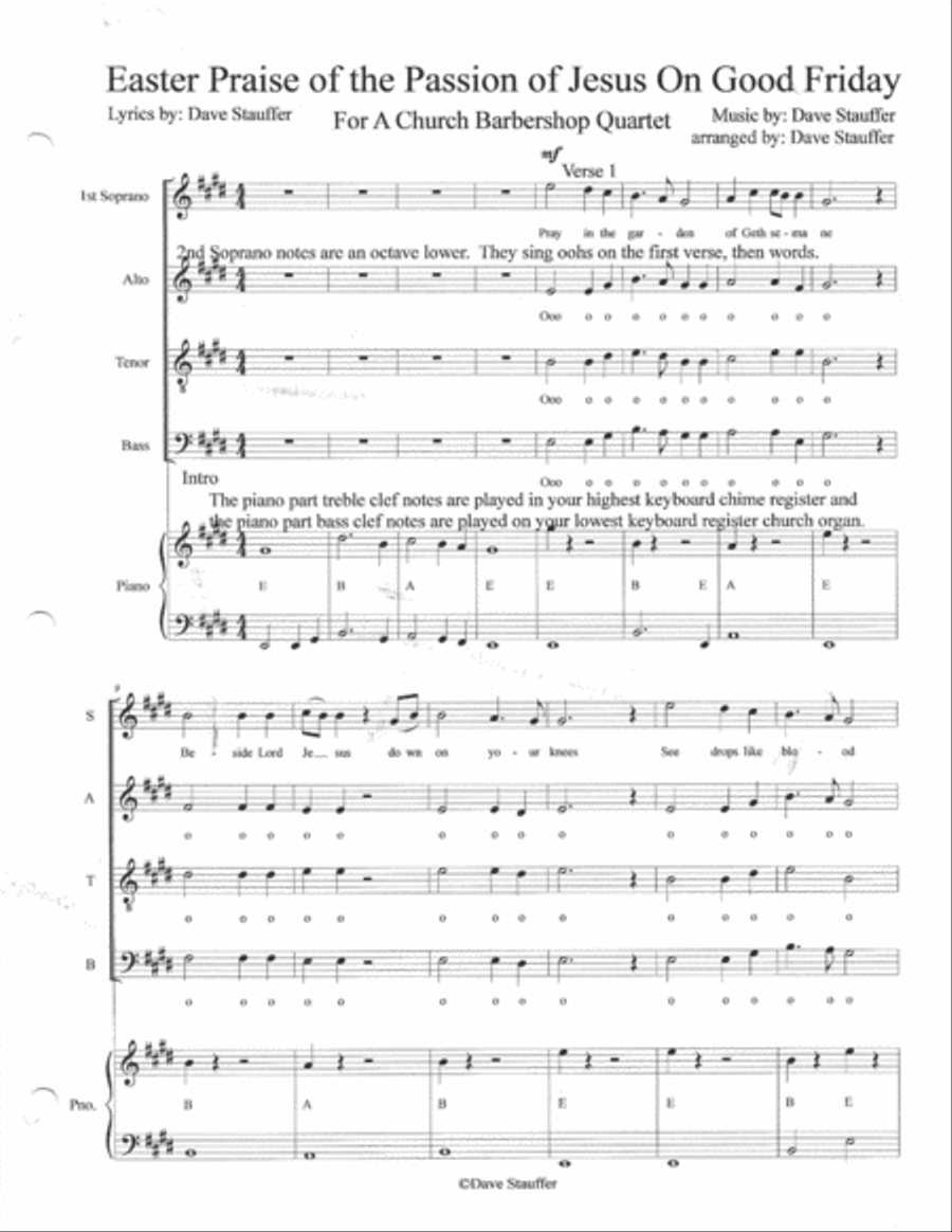 Easter Praise of the Passion of Jesus on Good Friday 4-Part scores gallery preview page 1