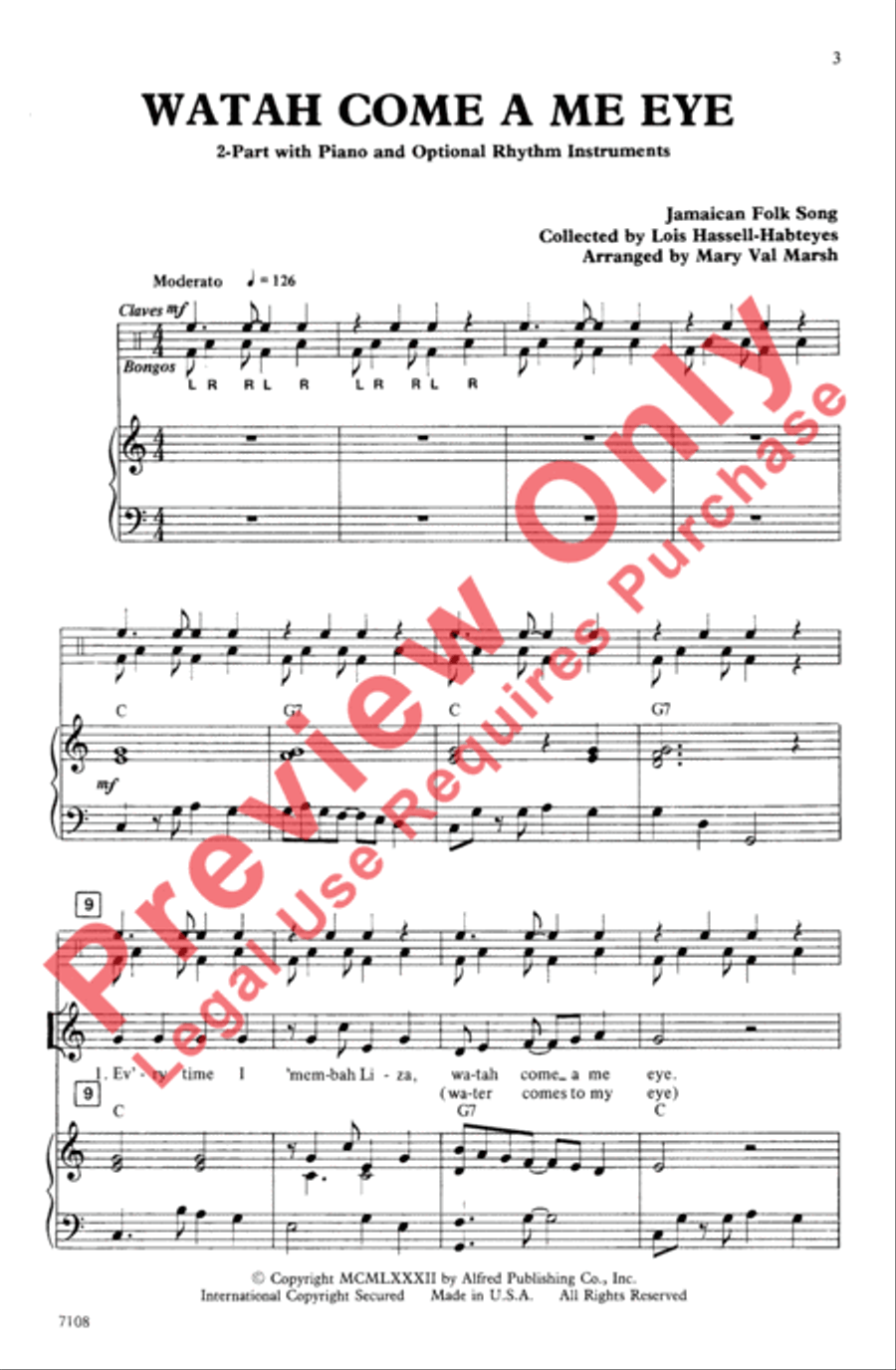 Watah Come a Me Eye 2-Part scores gallery preview page 3
