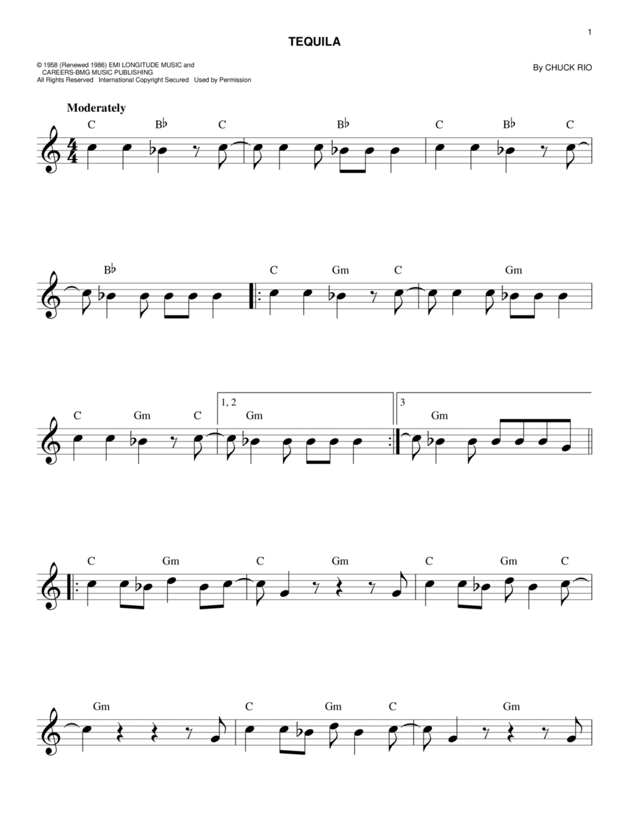 Tequila Piano scores gallery preview page 1
