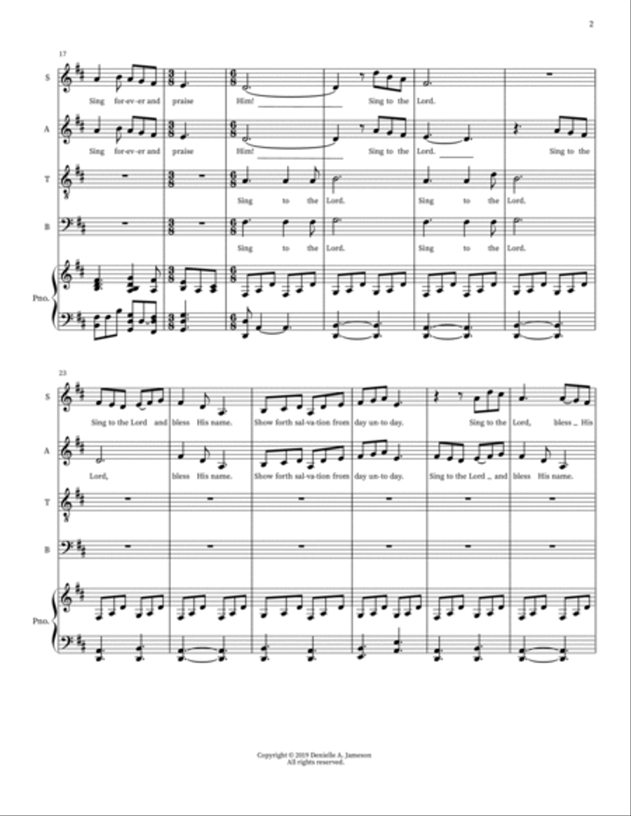 Sing to the Lord Sing to the Lord 4-Part scores gallery preview page 2