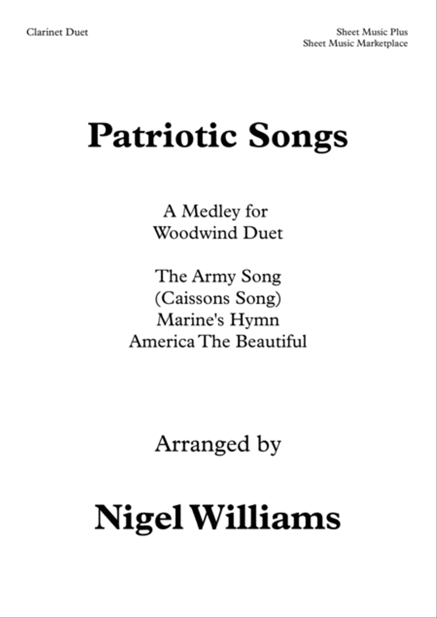 Patriotic Songs, A Medley for Clarinet Duet Clarinet Duet scores gallery preview page 1