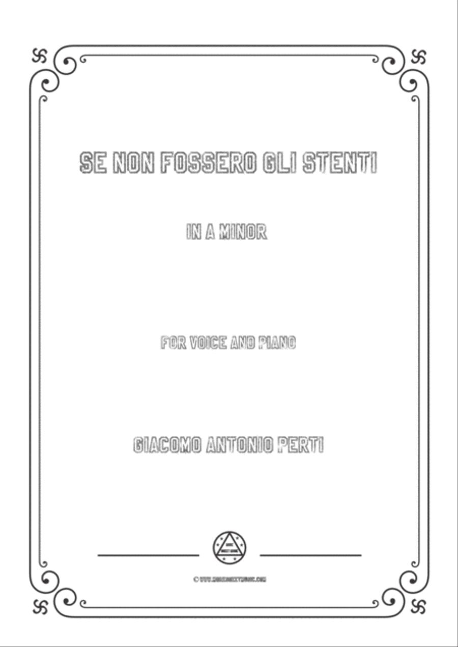Perti-Se non fossero gli stenti in a minor ,for Voice and Piano Voice Solo scores gallery preview page 1