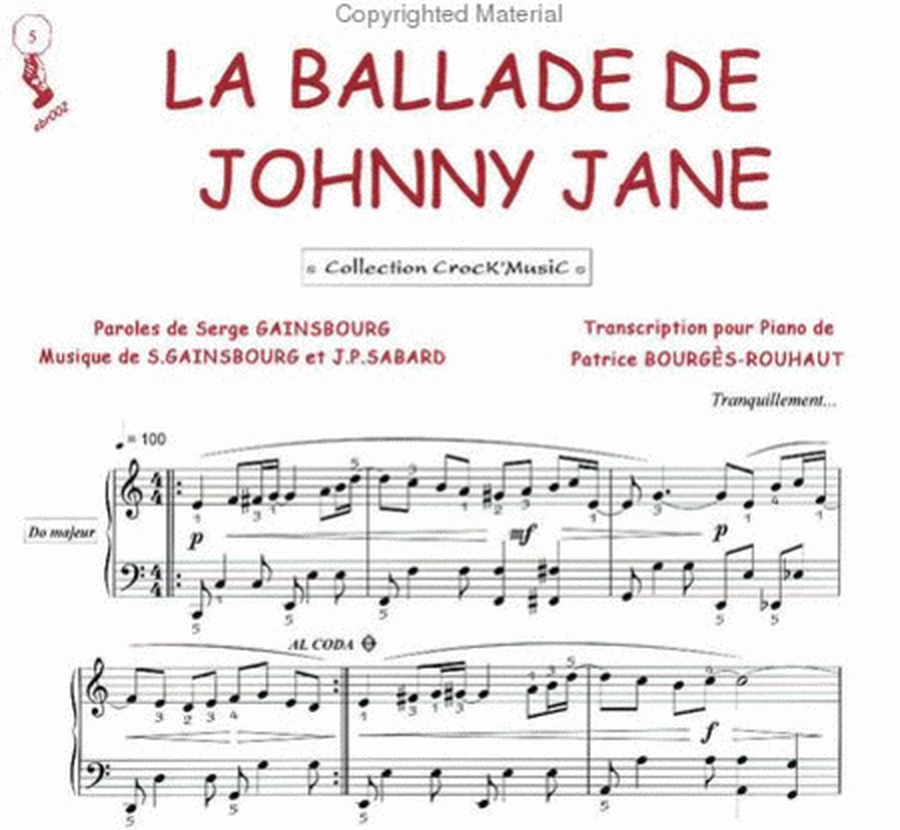La ballade de johnny Jane (Collection CrocK'MusiC) image number null