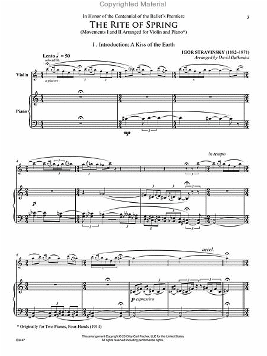 The Rite of Spring Violin Solo scores gallery preview page 2