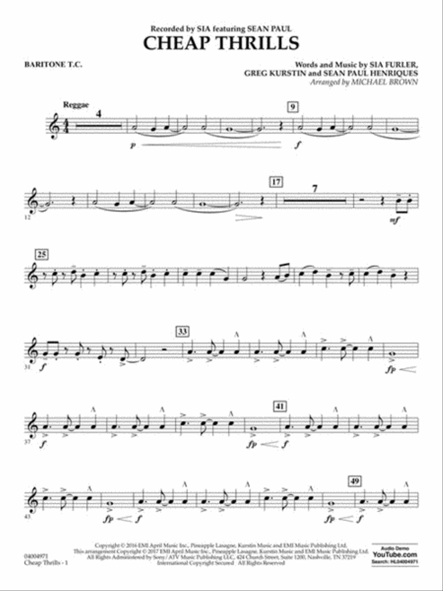 Cheap Thrills Concert Band scores gallery preview page 8