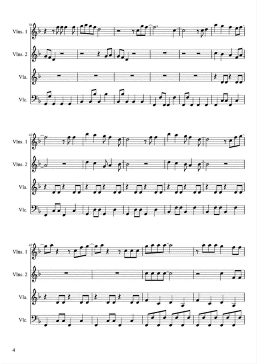 Marry You String Quartet scores gallery preview page 4