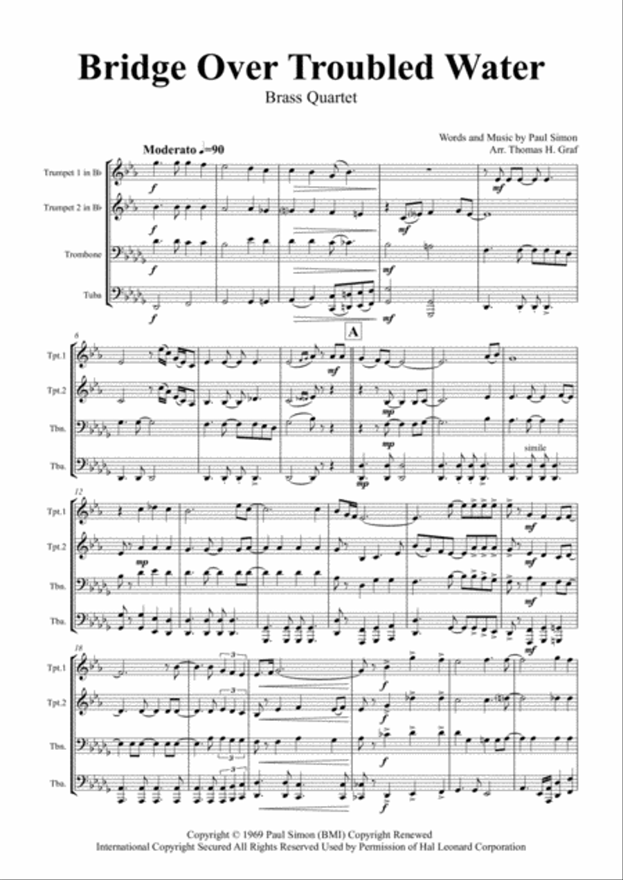 Bridge Over Troubled Water Horn scores gallery preview page 1