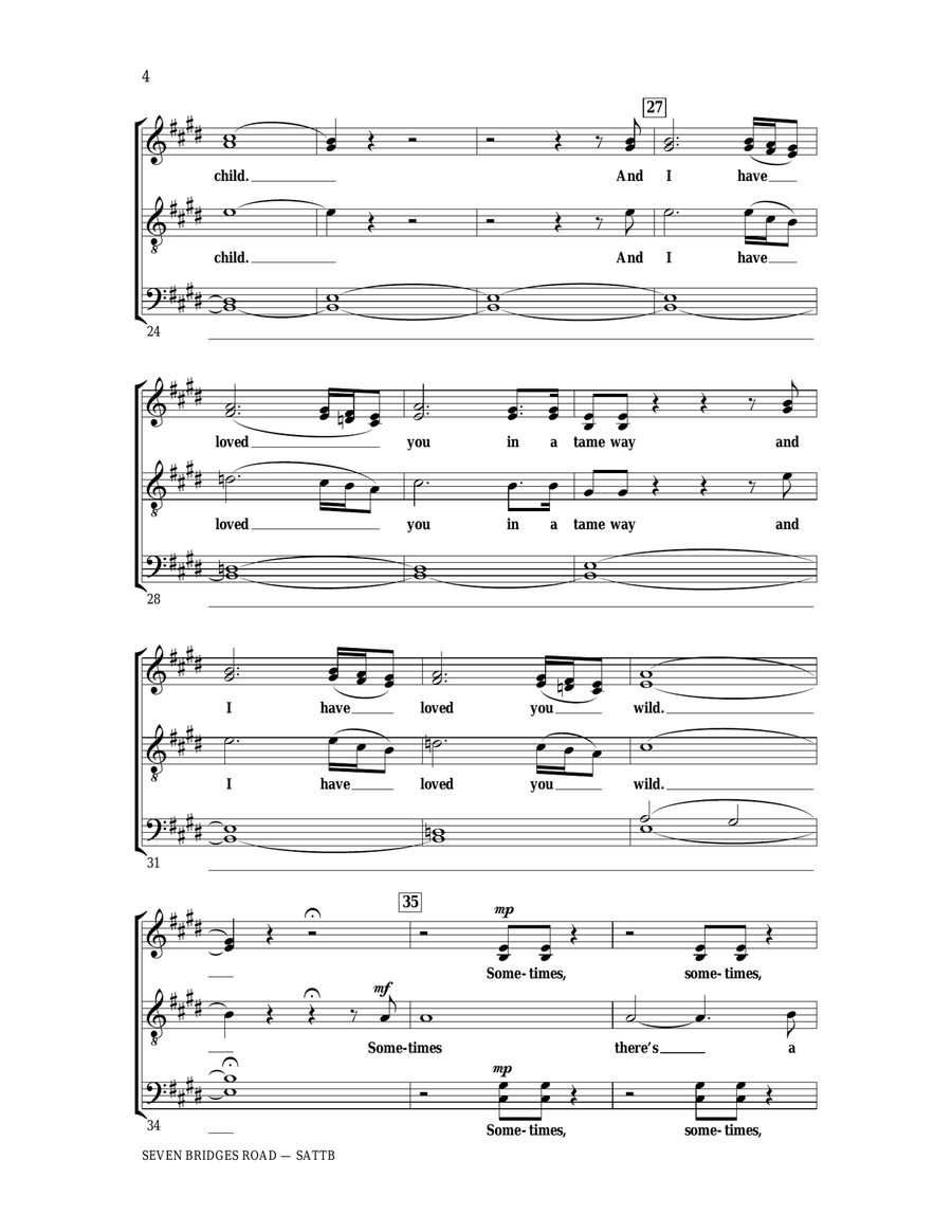 Seven Bridges Road (arr. Philip Lawson) 4-Part scores gallery preview page 3