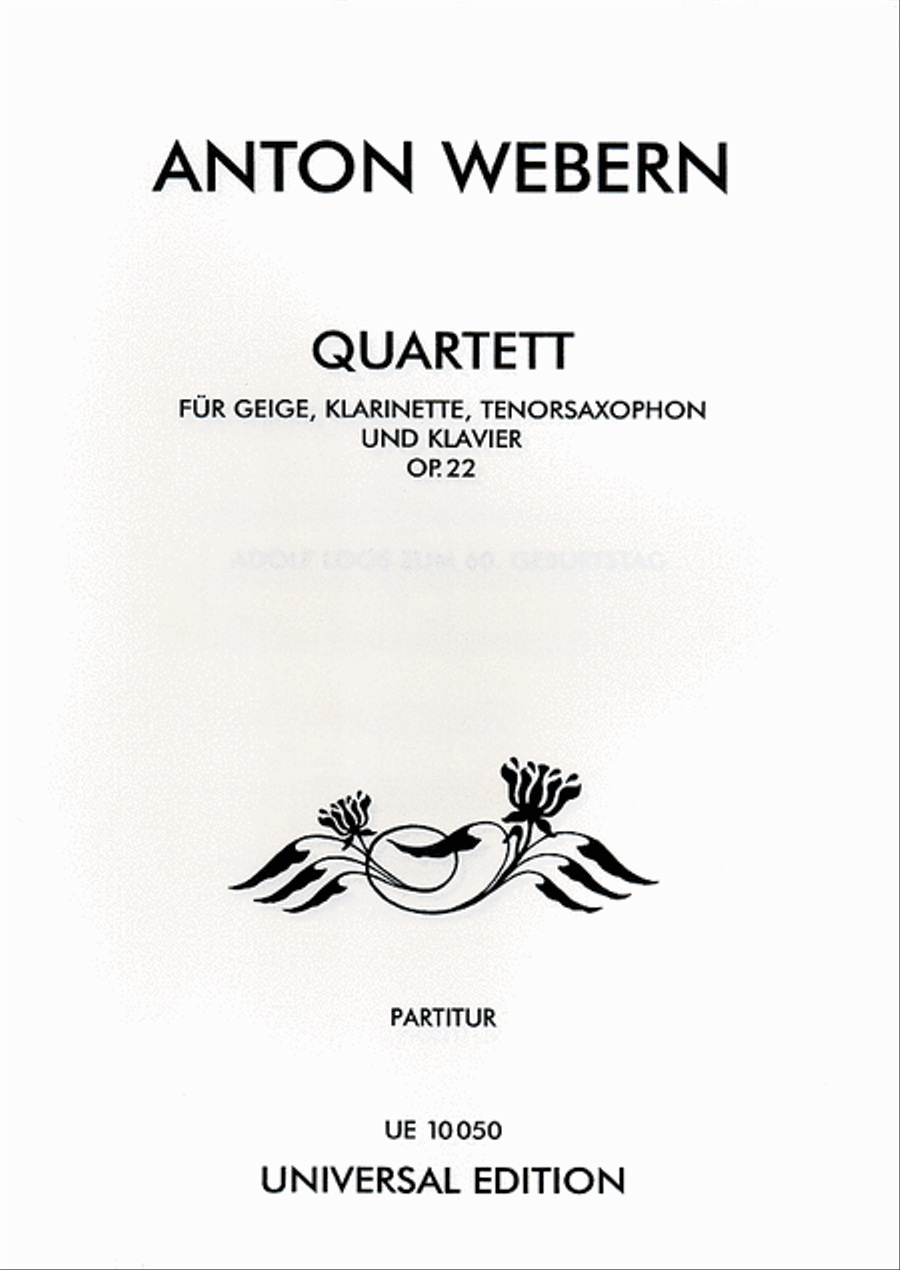 Quartet, Op. 22, Score/Piano Part