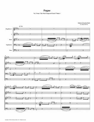 Fugue 05 from Well-Tempered Clavier, Book 1 (Conical Brass Quintet)