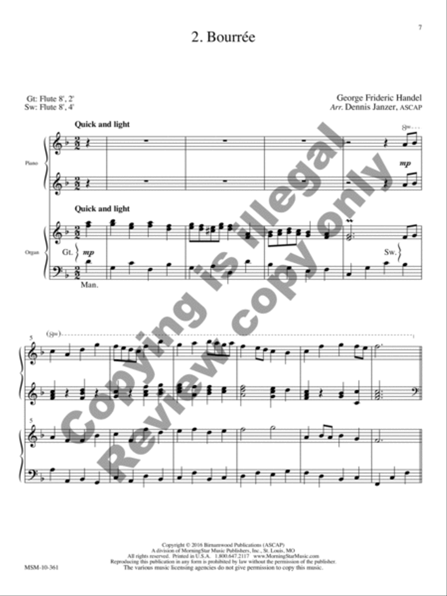 Royal Fireworks Music: Piano and Organ Duet Organ scores gallery preview page 16