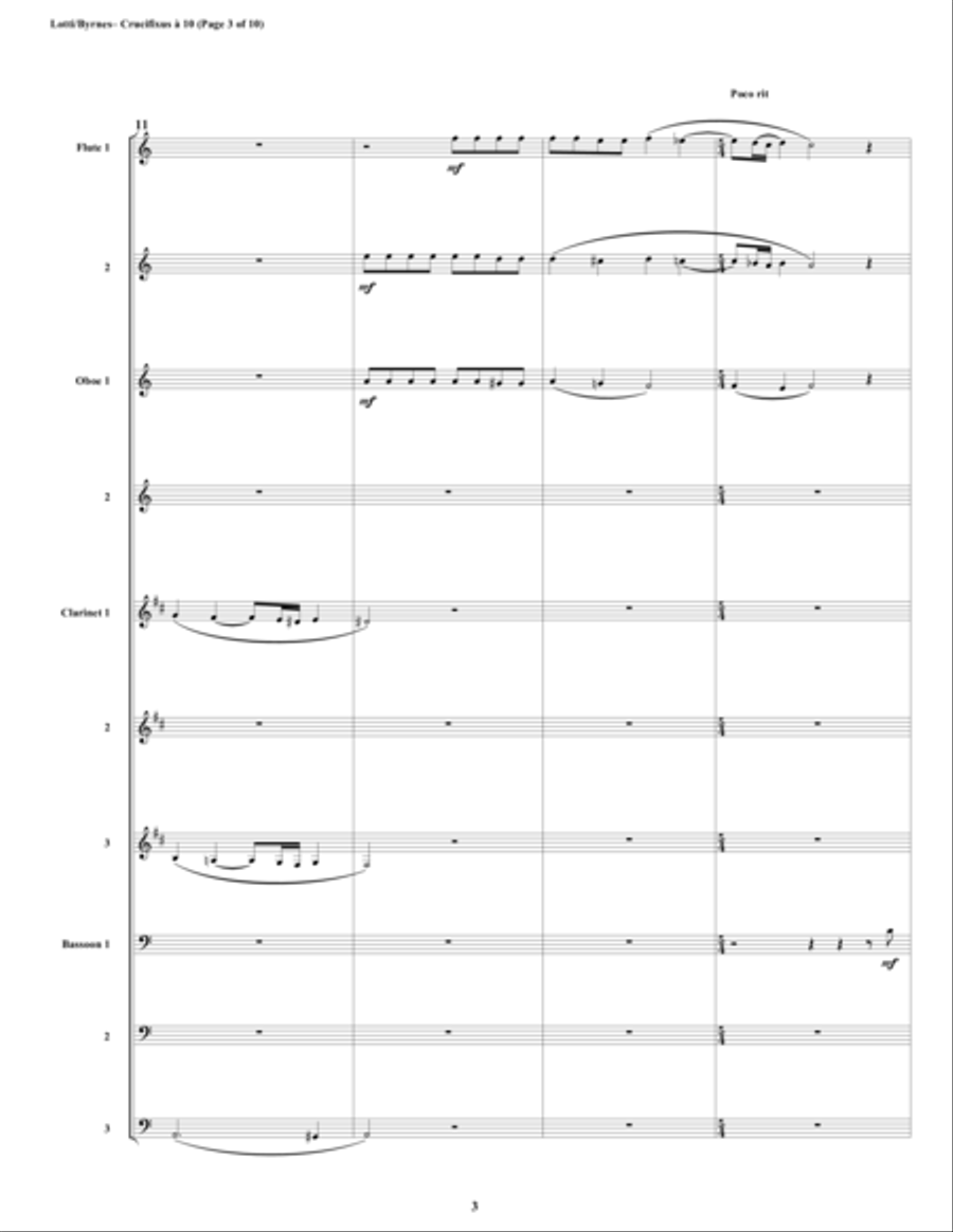 Crucifixus a 10 by Antonio Lotti (Woodwind Choir) Woodwind Ensemble scores gallery preview page 3