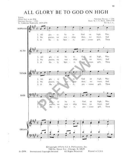 Four Chorales for Ascension, Pentecost and Trinity