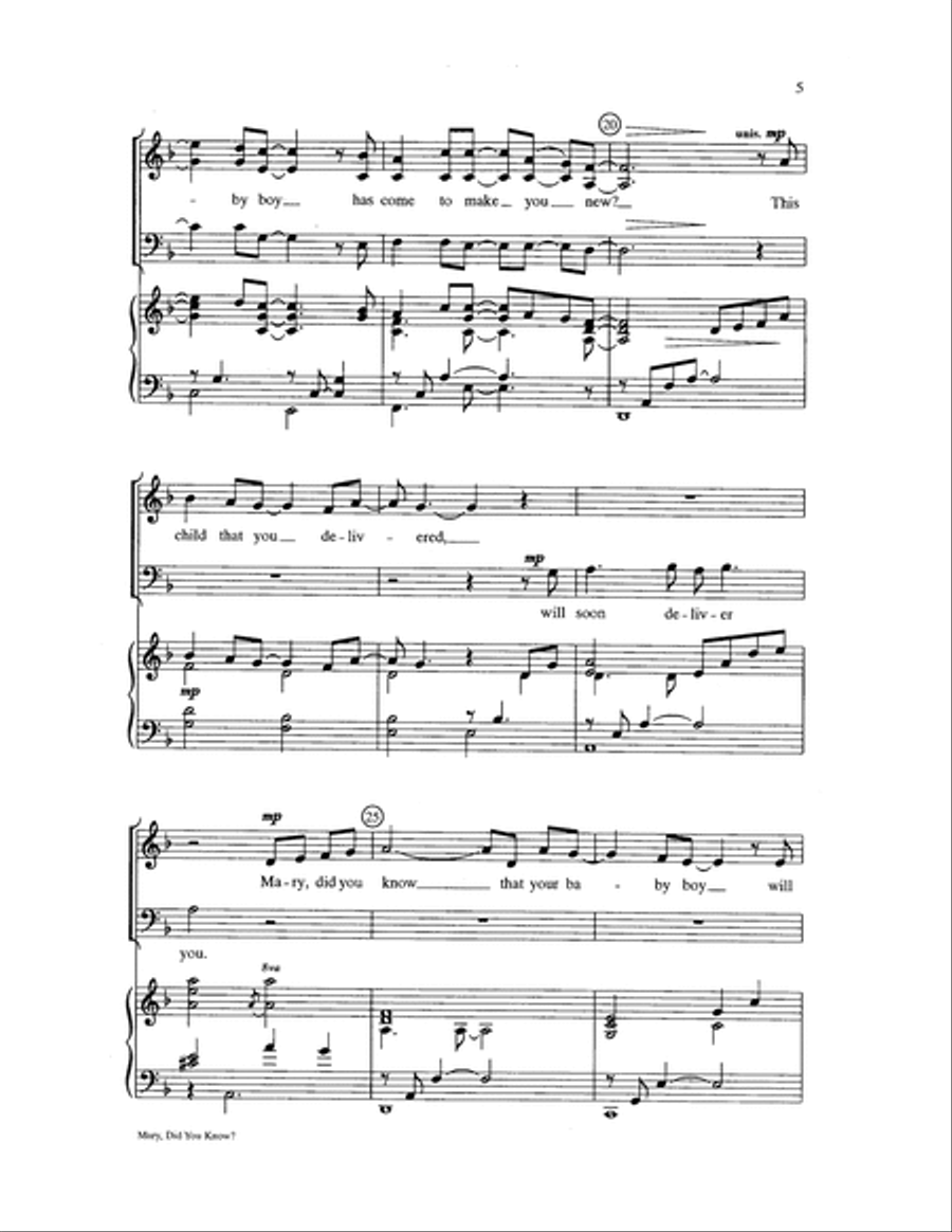 Mary, Did You Know? Choir scores gallery preview page 5