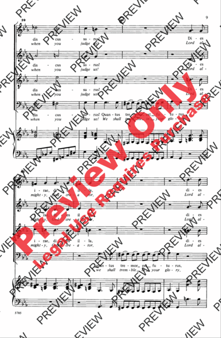 Dies Irae (from Requiem) Dies Irae (from Requiem) 4-Part scores gallery preview page 9