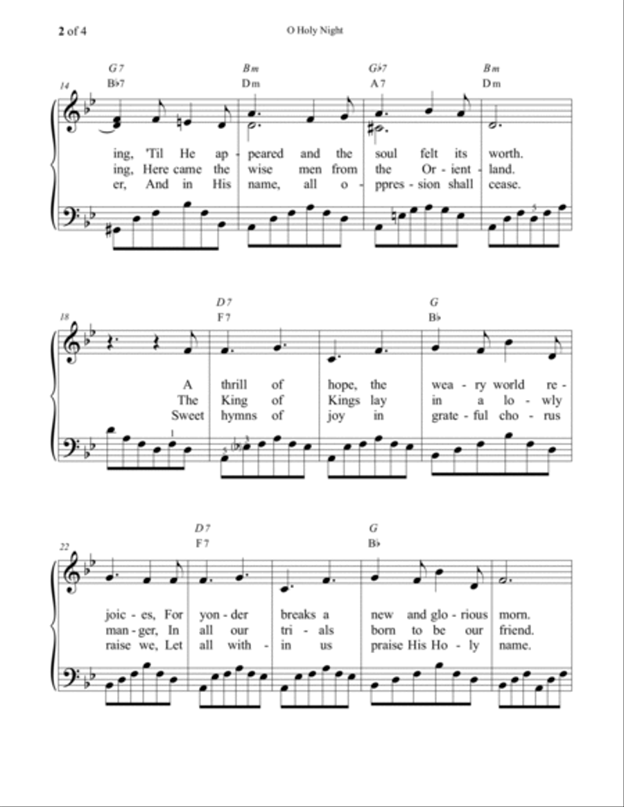 O Holy Night Piano, Vocal, Guitar scores gallery preview page 2
