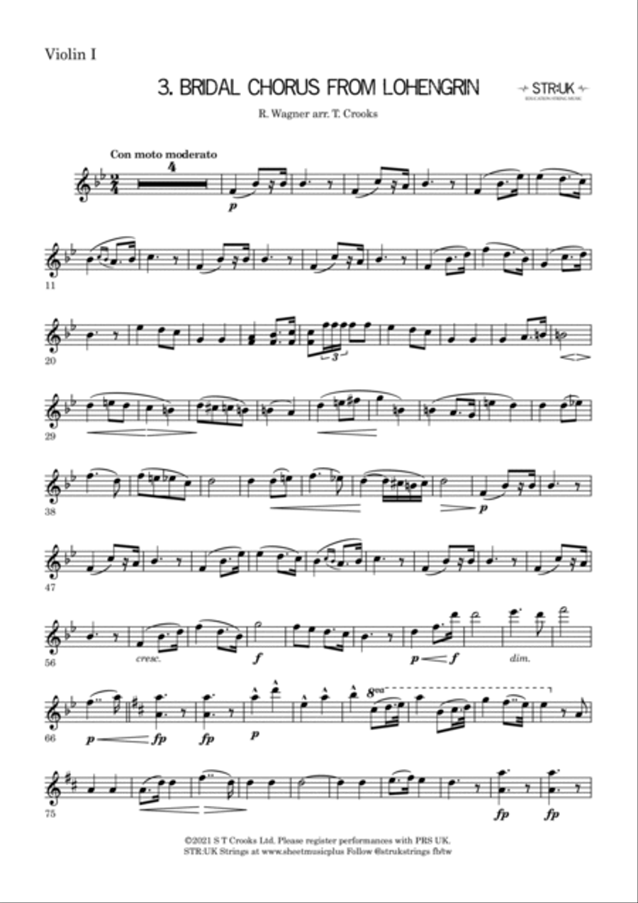 Wedding Classics for Quartet - parts (STR:UK Strings) String Quartet scores gallery preview page 6