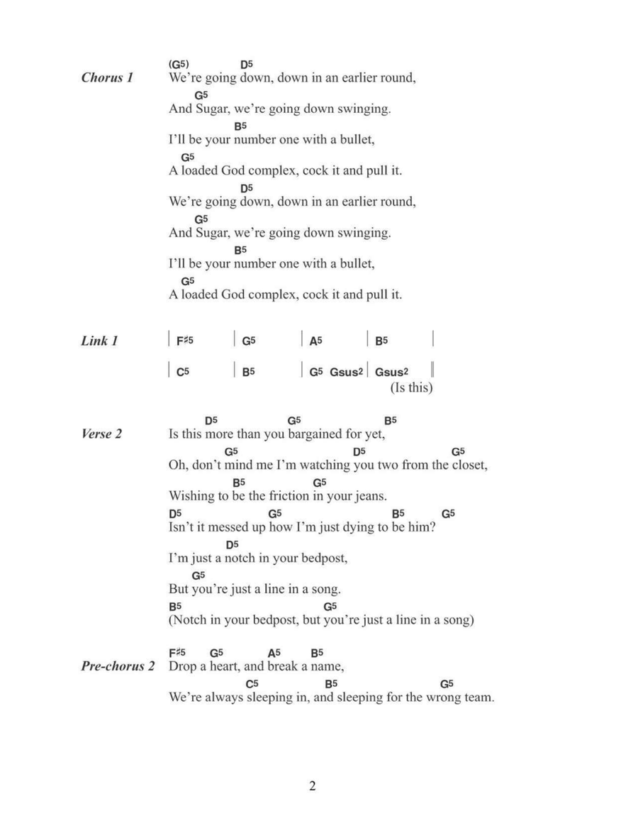 Sugar, We're Goin' Down Acoustic Guitar scores gallery preview page 2
