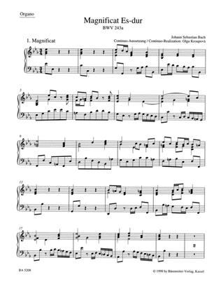 Book cover for Magnificat E flat major, BWV 243a