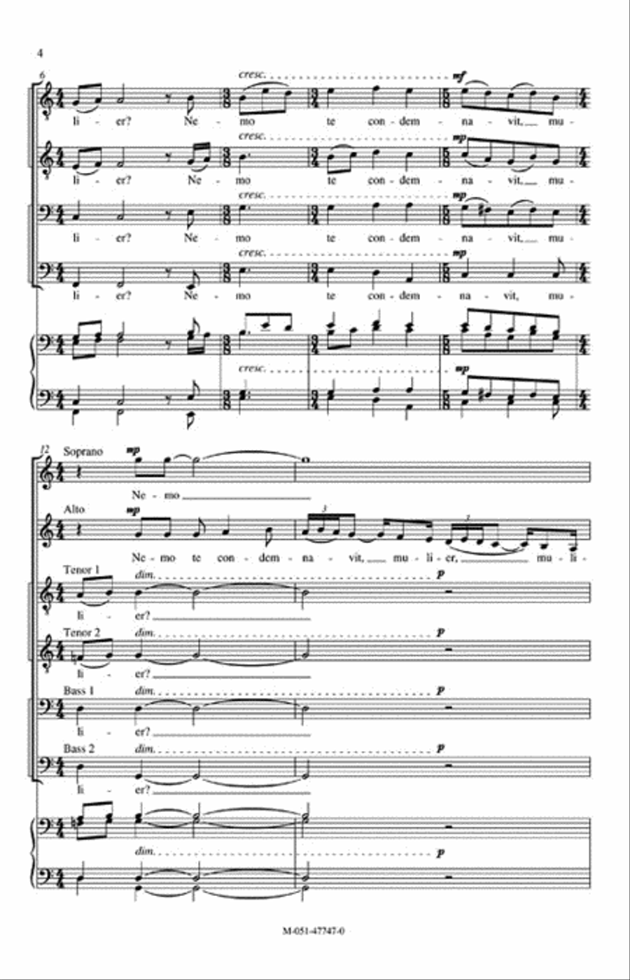 Nemo te condemnavit 4-Part scores gallery preview page 3