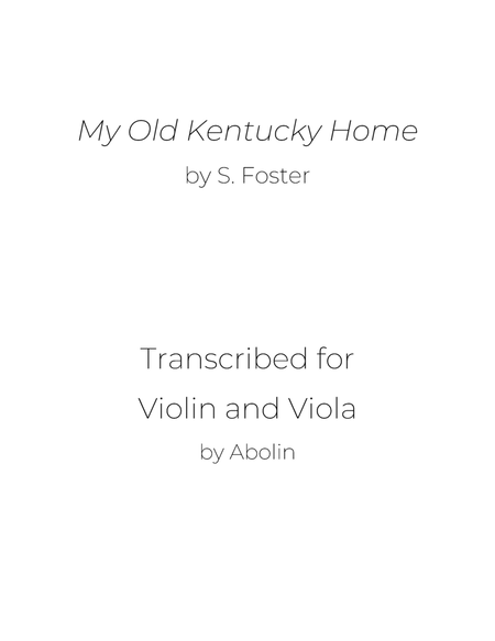 Foster: My Old Kentucky Home - Violin and Viola image number null