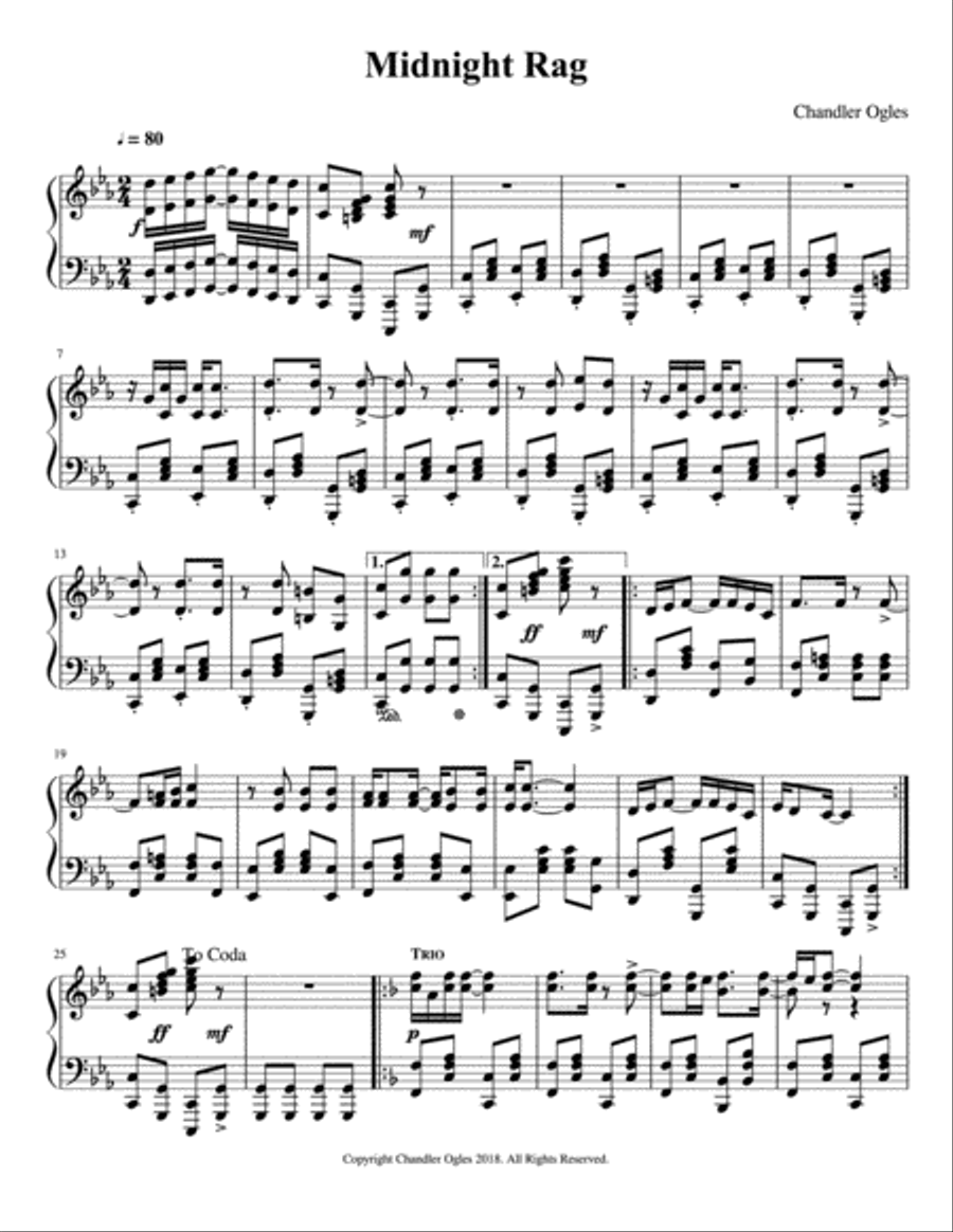 Midnight Rag Piano Solo scores gallery preview page 1
