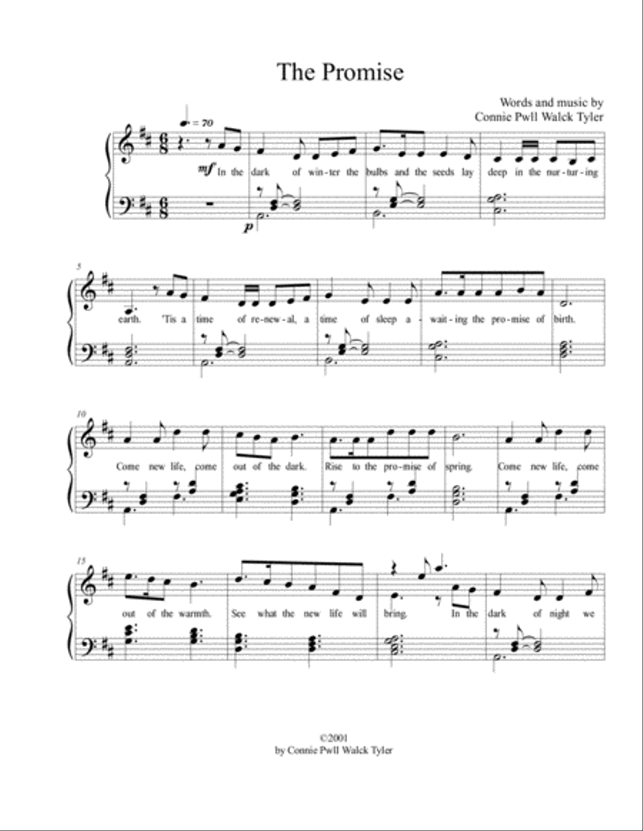 The Promise Unison Choir scores gallery preview page 1
