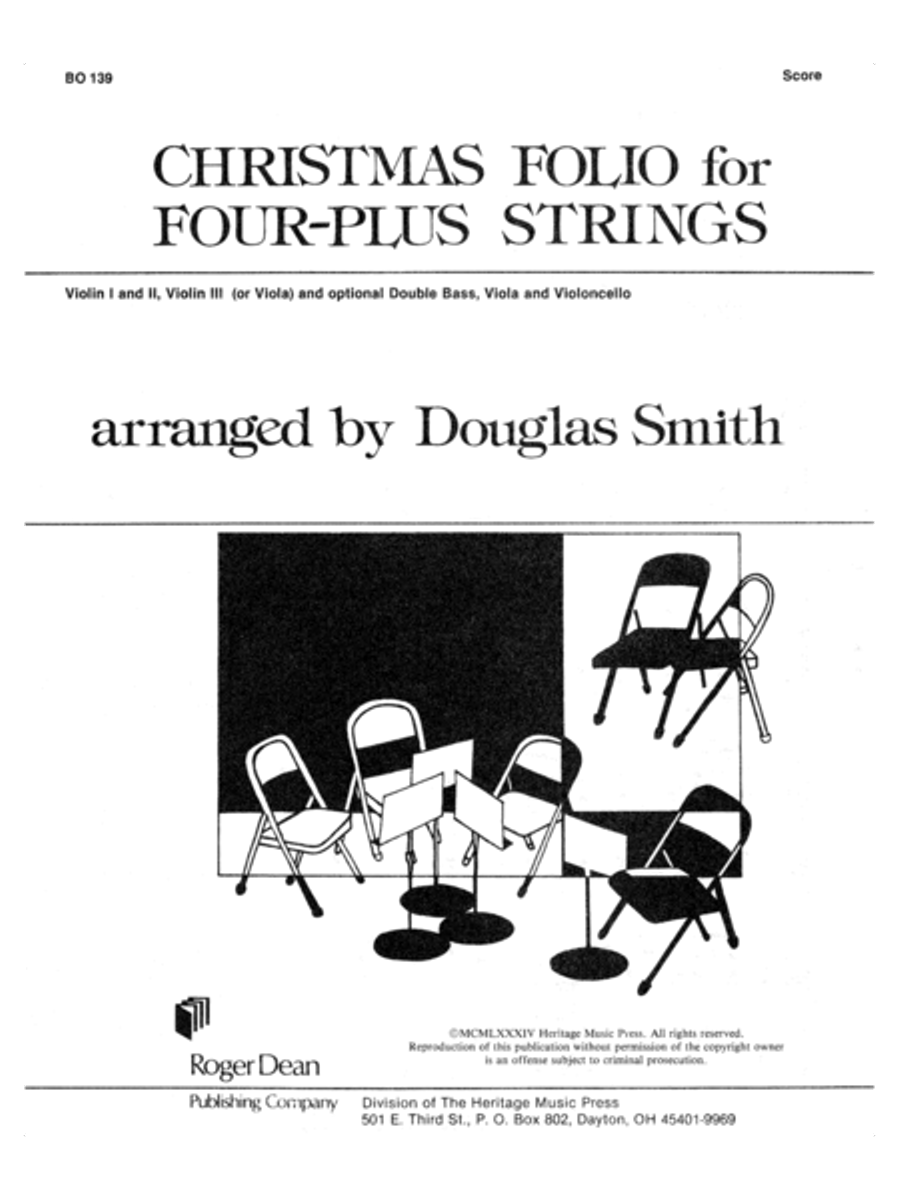 Christmas Folio for Four-Plus Strings - Score Conductor Score scores gallery preview page 3