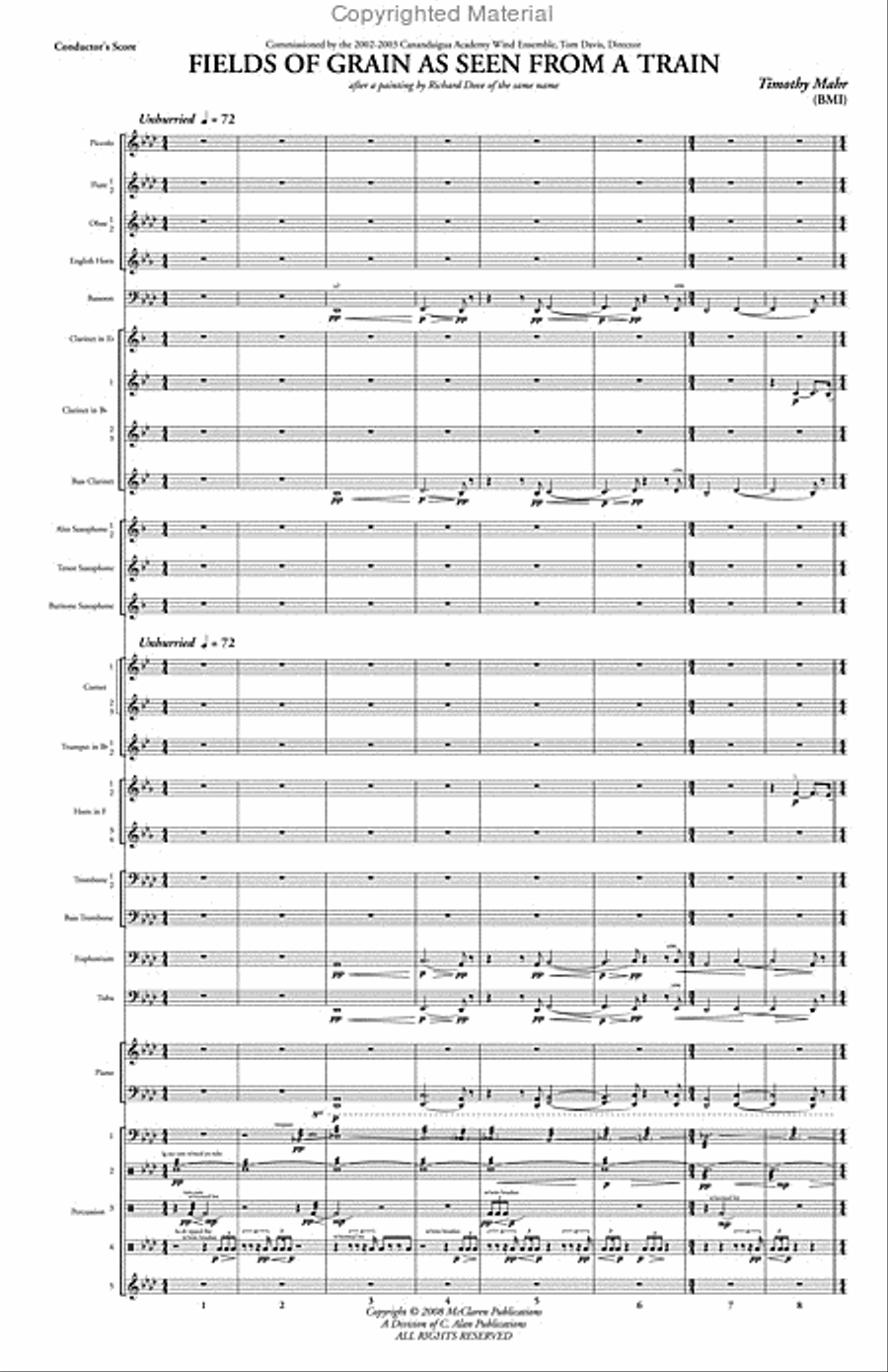 Fields of Grain as Seen from a Train Concert Band scores gallery preview page 2