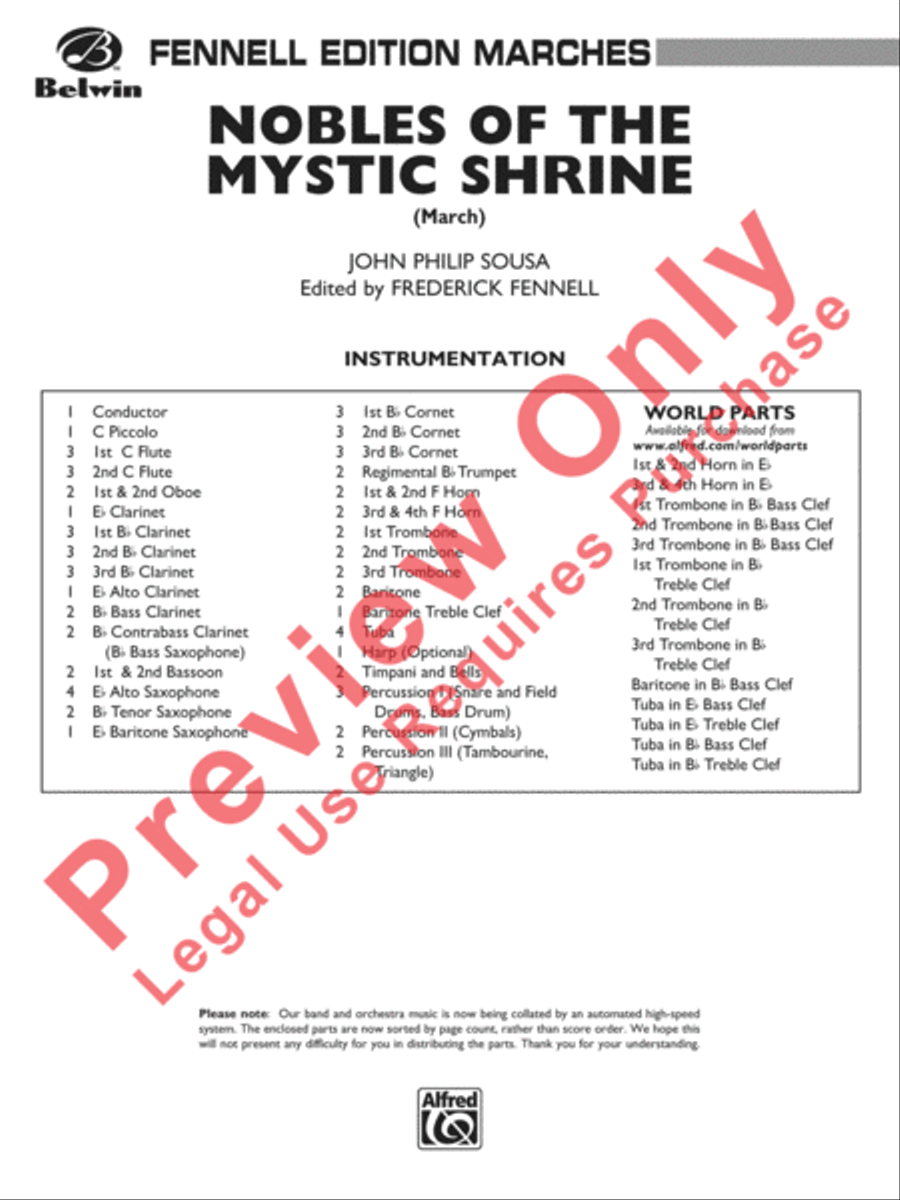 Nobles of the Mystic Shrine (March) Concert Band scores gallery preview page 2