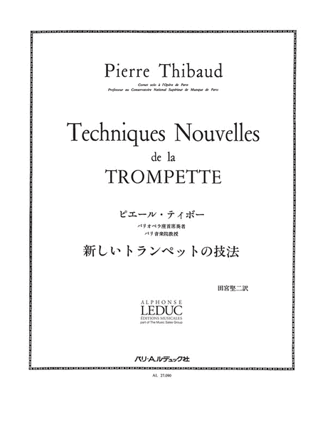 Thibaud Technique Nouvelle De La Trompette Trumpet Book Japanese